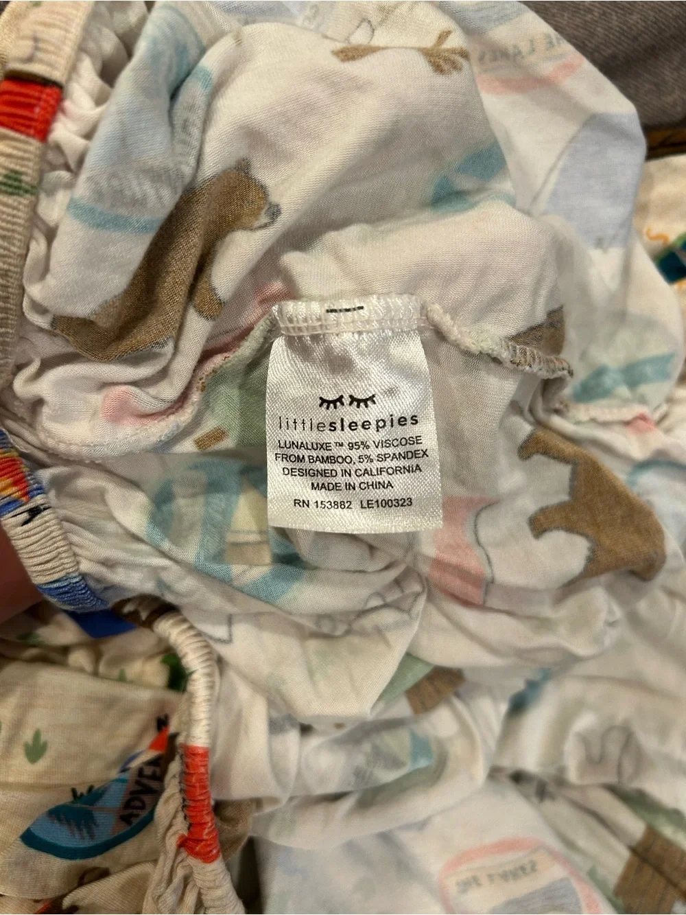 Little Sleepies Bamboo Camping Print Crib Sheet EUC